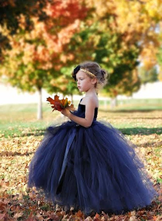 Items Similar To Flower Girl Dress Navy And Gold Nautical Flower Girl 