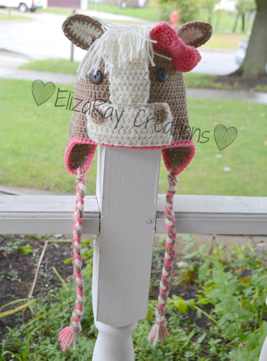 Horse Hat Crochet Horse Hat Girls Hat by ElizaRayCreations