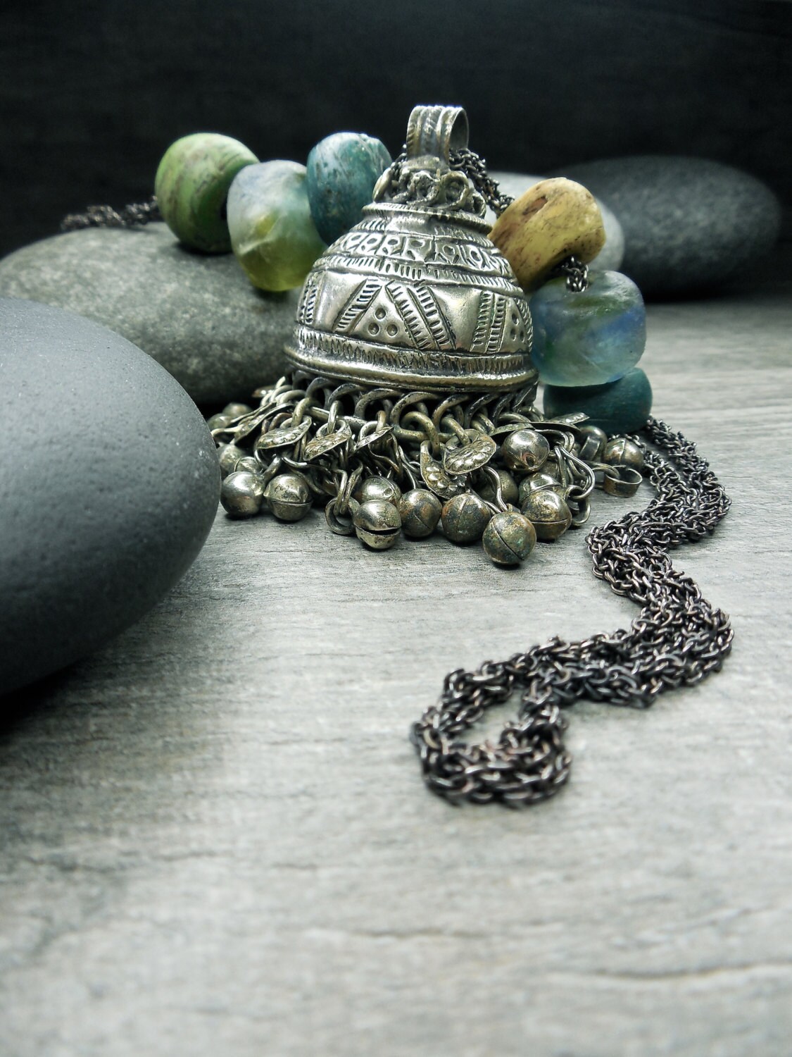 Slave Bells Ethnic Necklace Ancient Energy Silk by Rootiebirds