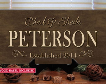 Personalized Wedding Gift, Family Name Sign, Custom Wood Sign, Last Name Established, Custom Personalized Sign