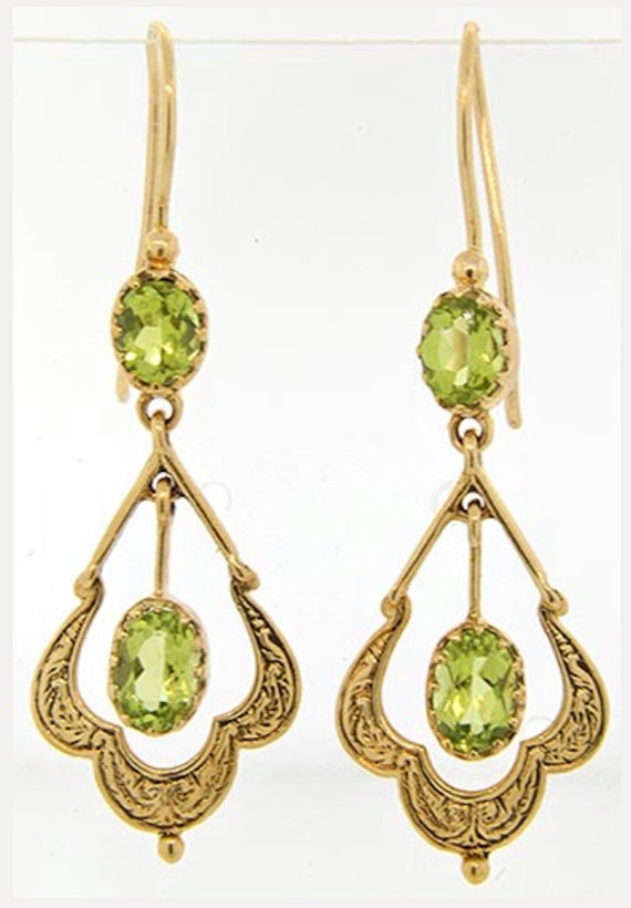 Elegant Old English 375 Gold And Spinel Dangle by Carriannes