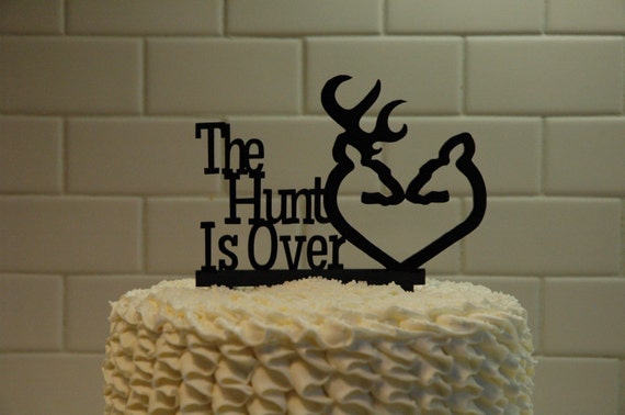 Deer Wedding Cake Topper The Hunt is Over  grooms cake 