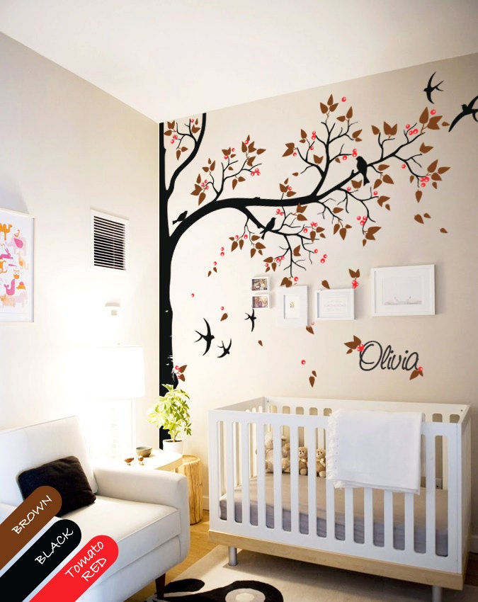 Personalized Corner Tree Wall Decal