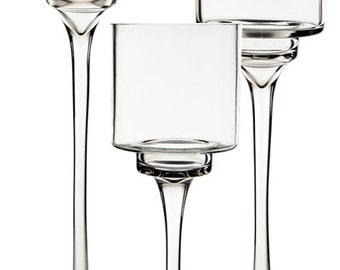 Long Stem Candle Holder with Contemporary and Elegant Style. Set of 3 pcs # GFC121/12/14/16