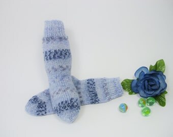 Baby boy knit socks 6-9 months baby boy blue socks knitted blue baby socks hand knit baby socks hand knit socks for newborn baby shower gift