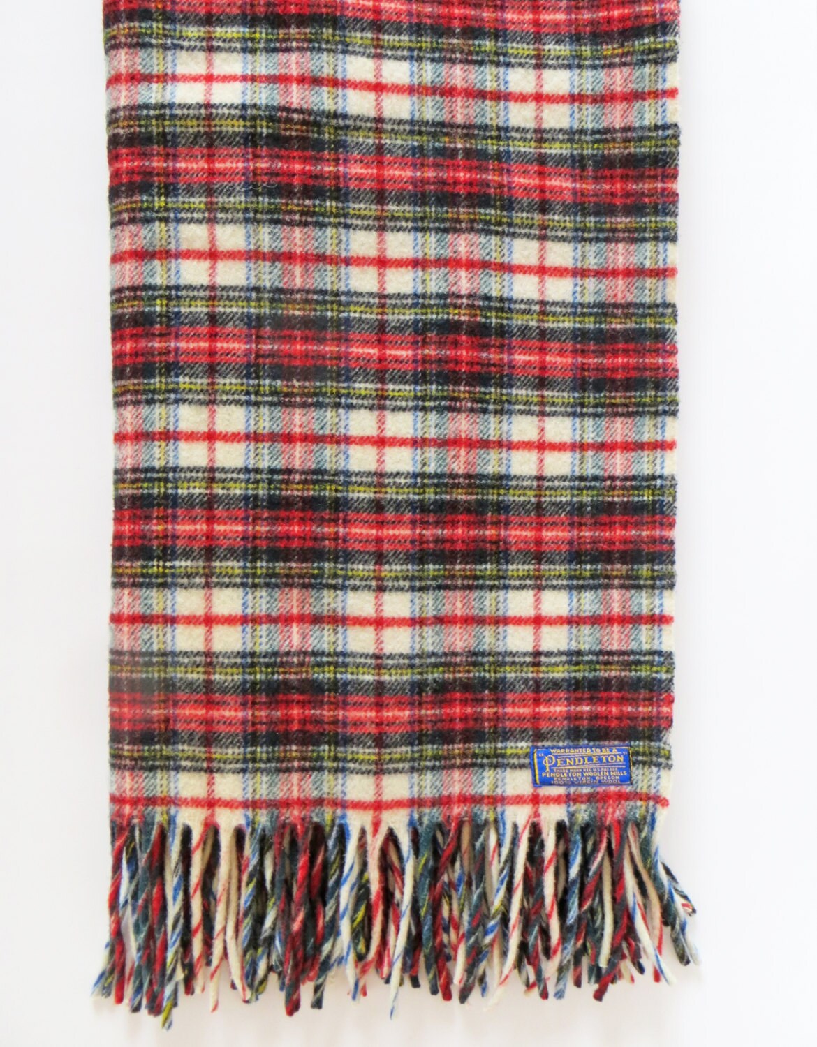 Vintage Pendleton Wool Throw Tartan Plaid Blanket Virgin