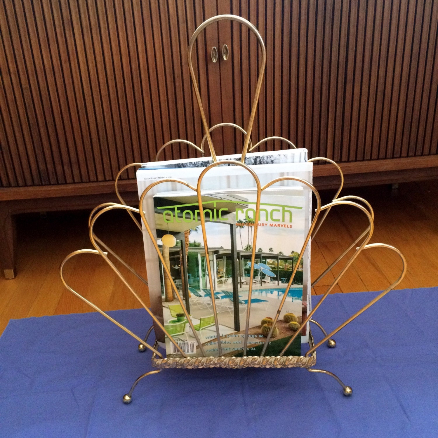 Vintage Brass Magazine Holder // Hollywood Regency Book