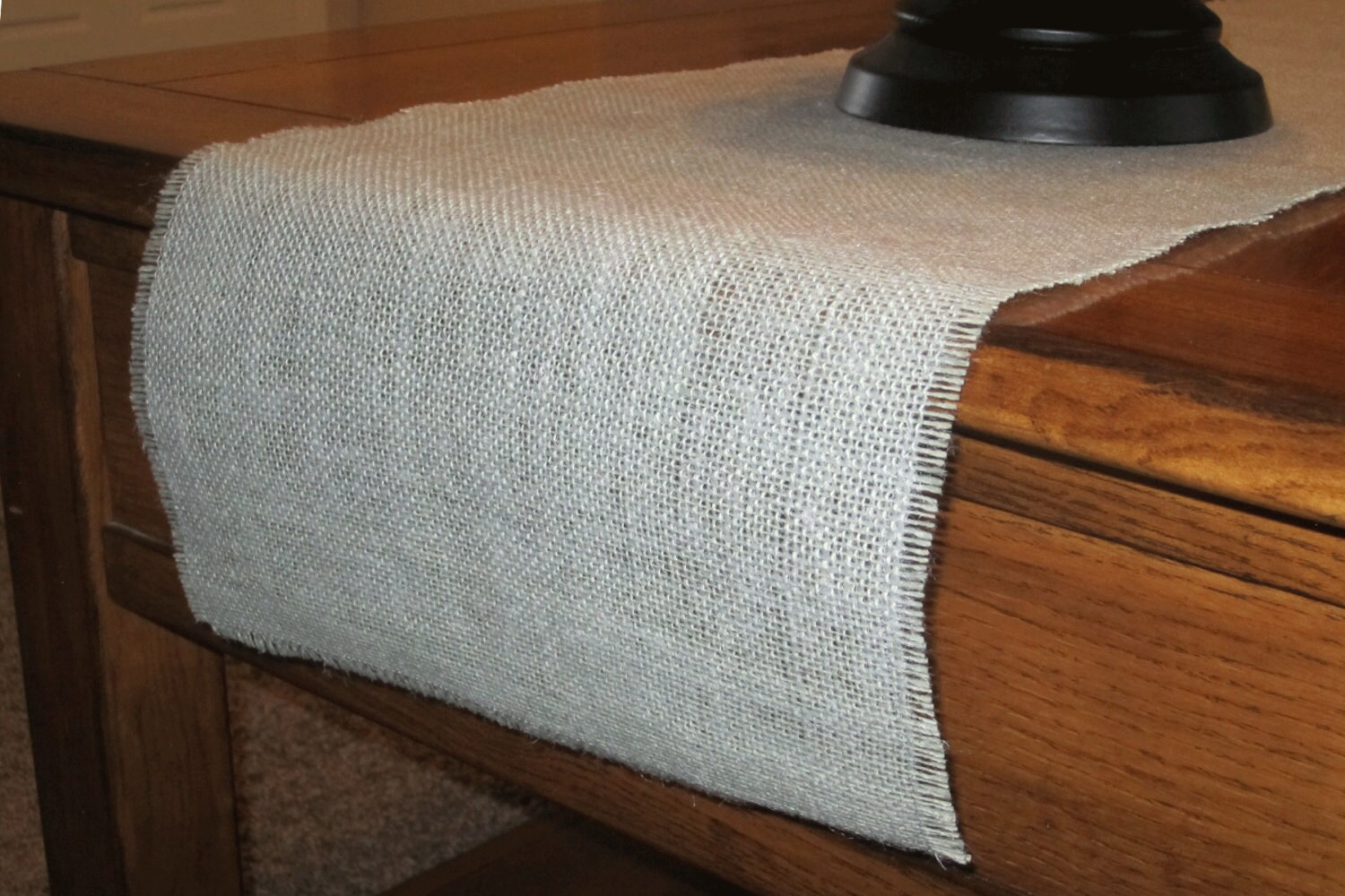 White Burlap Table Runner Wedding Decor Home Decor Winter