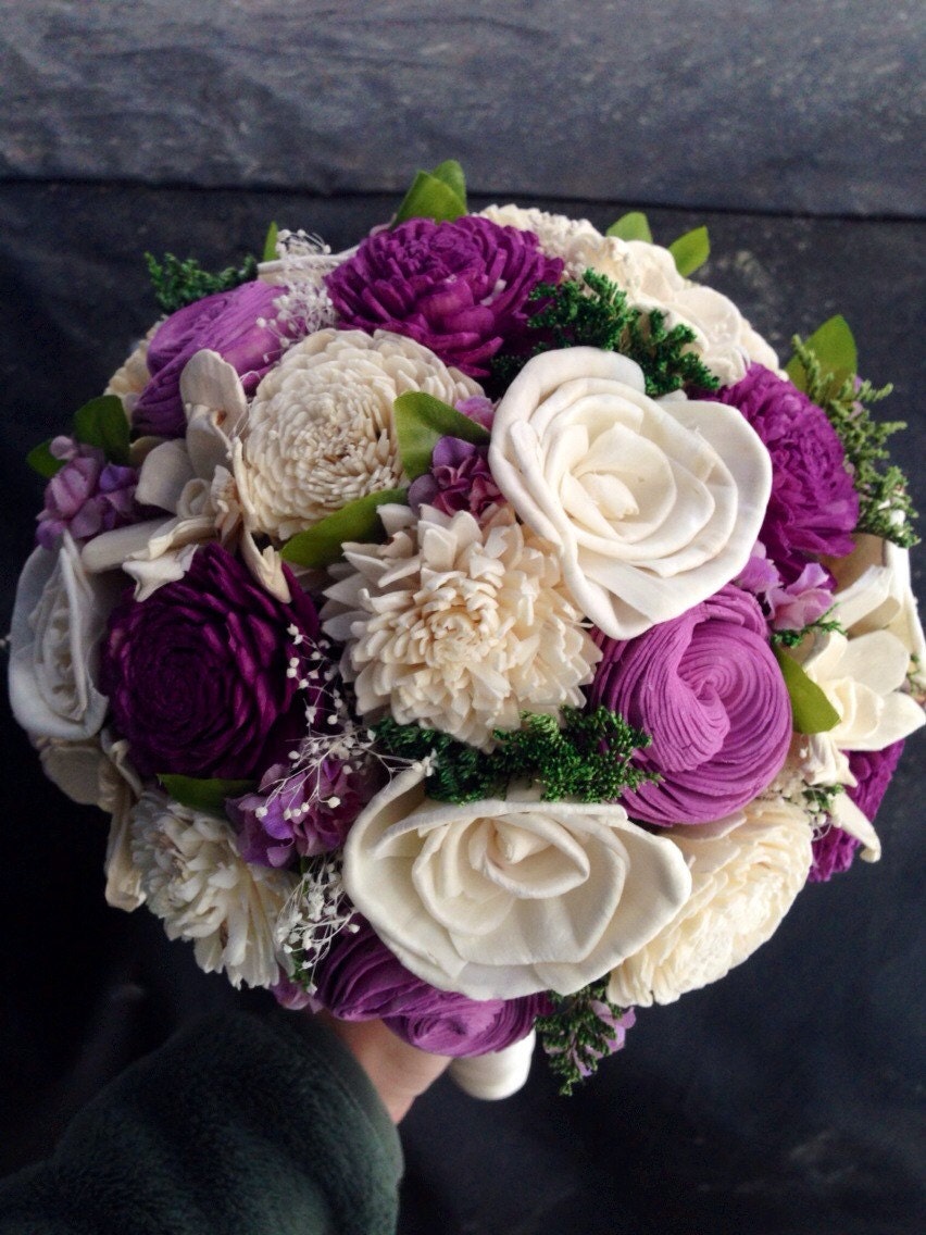 Sola Flower Bouquet Purple Bridal Bouquet By Floralifetime 4692