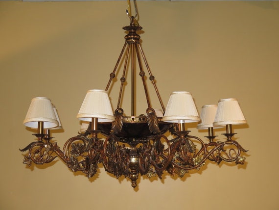 37421e Maitland Smith 8 Arm Large Decorator Chandelier