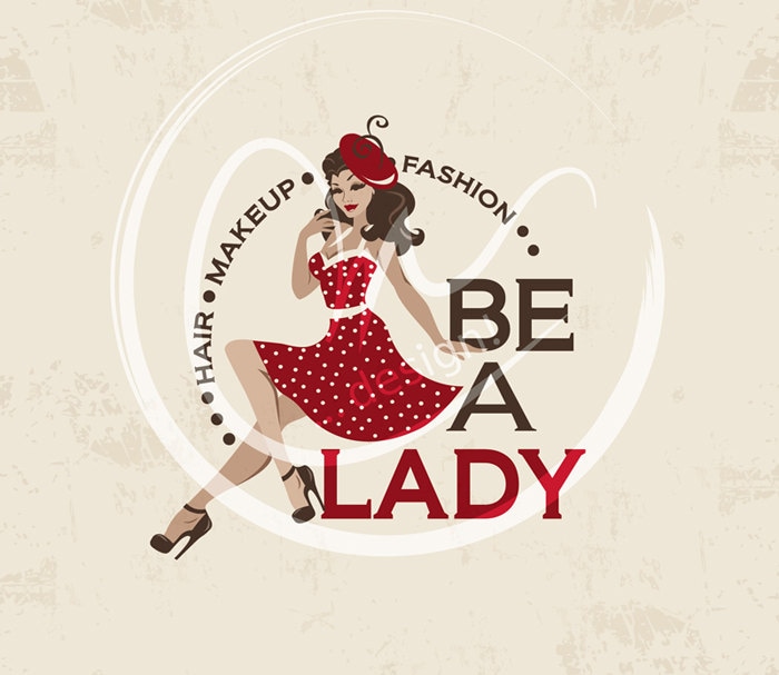 Pin Up Character Logo Design Vintage Logo Design Pin Up