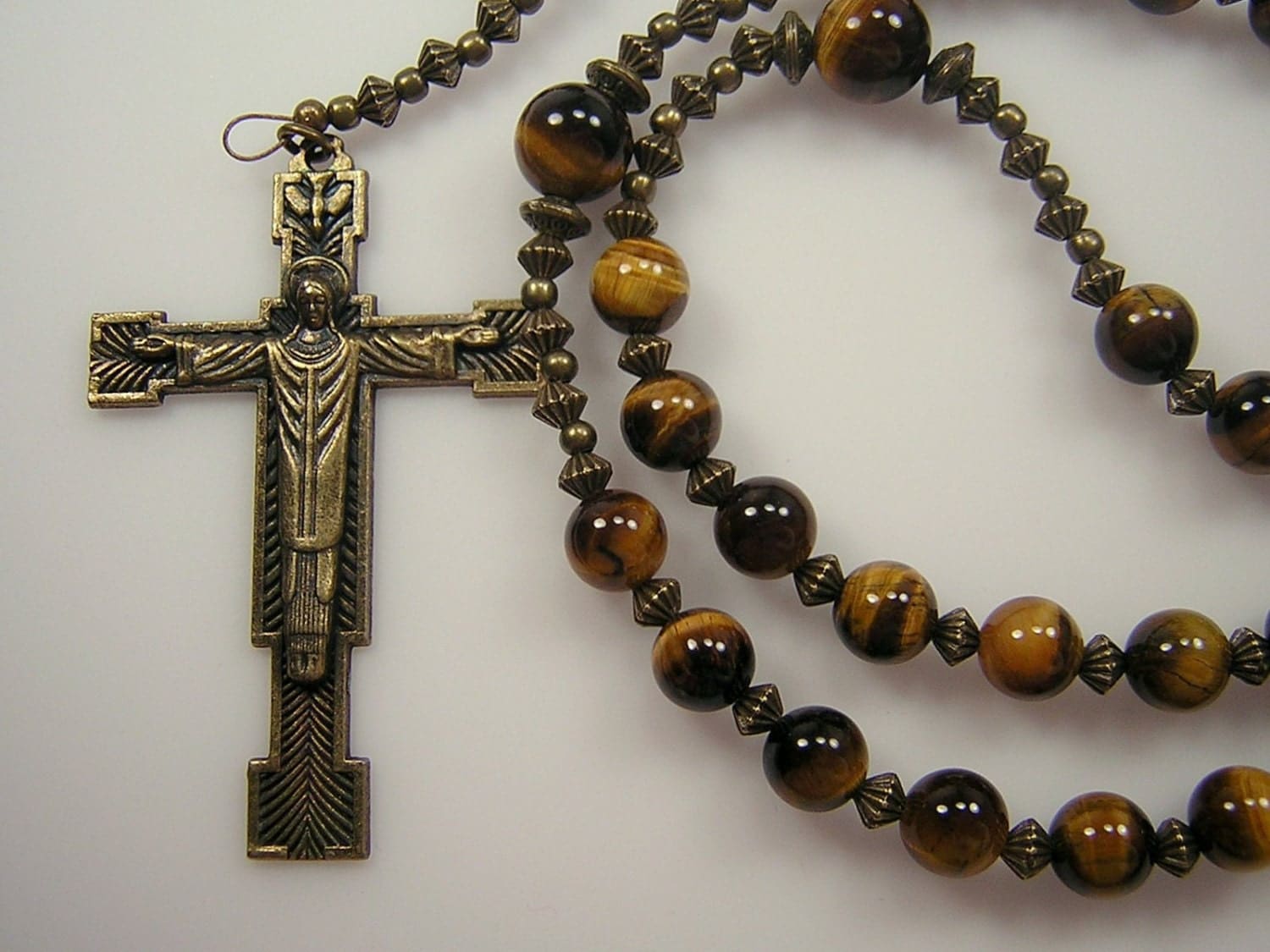 Men's Rosary XLong Catholic Gemstone Necklace 29 inch