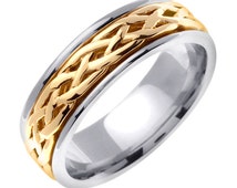 14k 11mm matching celtic wedding rings