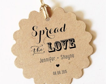 Custom gift tags Spread the LOVE Tag Wedding Favor Tag Wedding Gift Tags Wedding Spread the Love Jam Labels Canning Labels Wedding Tags