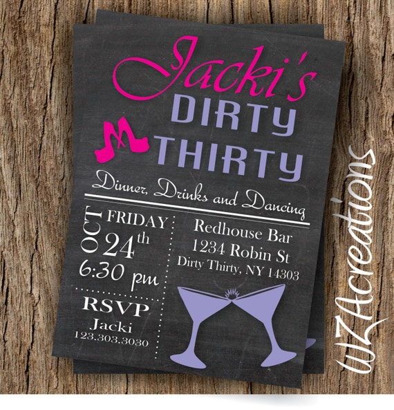 Items similar to Dirty Thirty Invitation - Dirty Thirty Birthday Party ...
