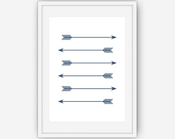 Navy Blue Arrow Print Arrow Wall Art Navy Blue Wall Art