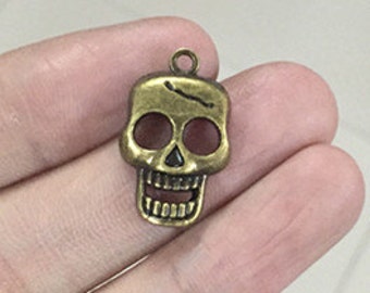 12Pcs Alloy Raven Skull Charms - Bird Head Pendant For Steampunk Jewelry Making, 35-40mm Mixed Colors
