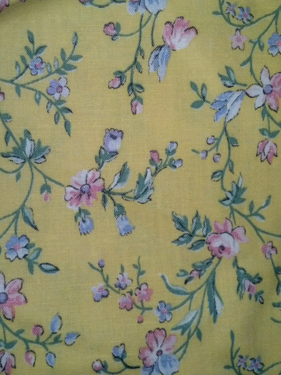 Yellow Floral Cotton Fabric 1603