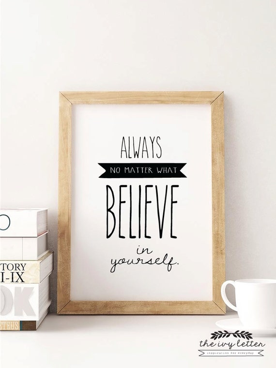 Motivational Decor Printable Wall Art Always Believe In