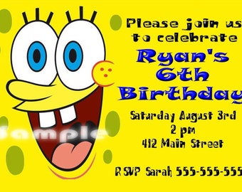 Spongebob Birthday Invitation, Spongebob Download, Girls Birthday 