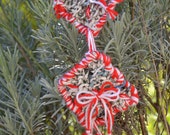 Christmas decoration for door or wall made with recycled paper and wool length 35 cm