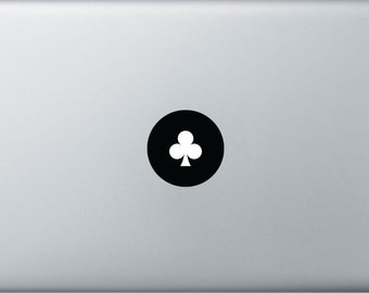 Club - Mac Apple Logo Cover Laptop Vinyl Decal Sticker Macbook Unique Card Suit King Queen Jack Spade Heart Diamond Red Black Poker