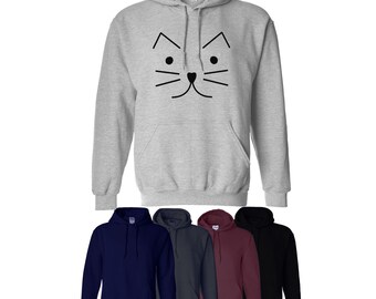 Cat Face Hoodie Crazy Cat Lady Training Mens Womens UK Ships Worldwide
