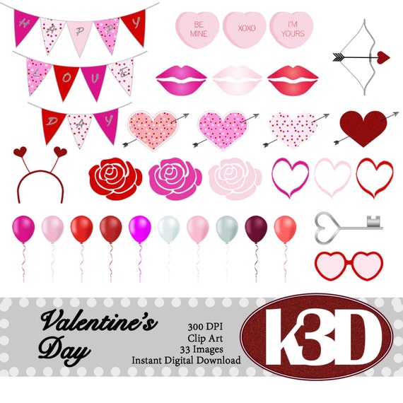 Valentines Day clip art clipart instant digital download ...