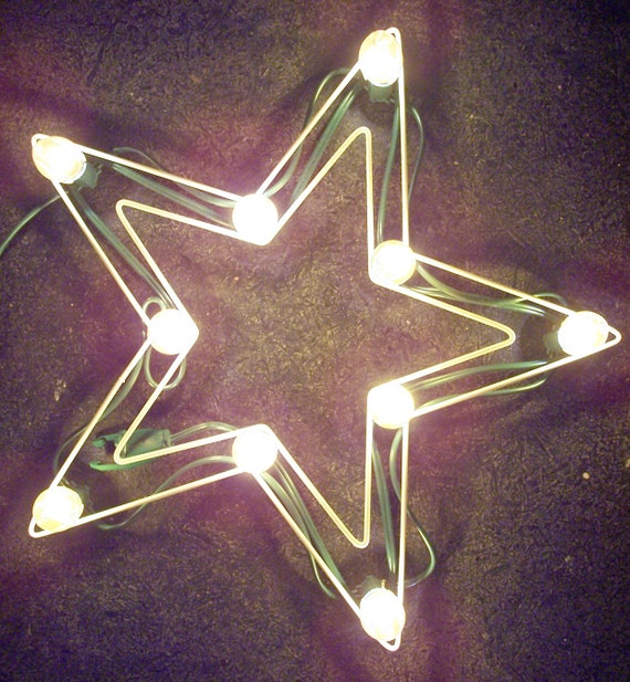 Vintage NOMA Christmas Lights Outdoor Lighted Wire Frame STAR