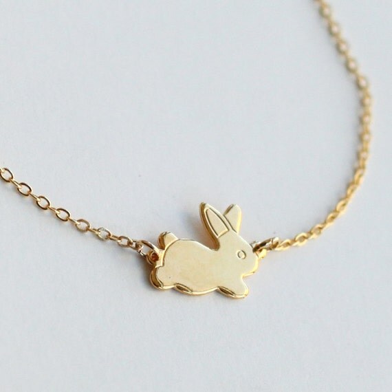 Gold rabbit necklace Bunny Necklace gold Rabbit Rabbit