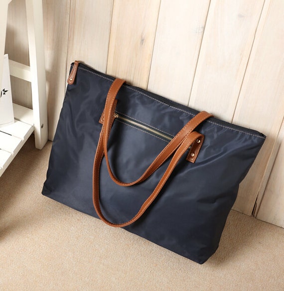 nylon shoulder bag handbag navyblue by lucyjennyxin on Etsy