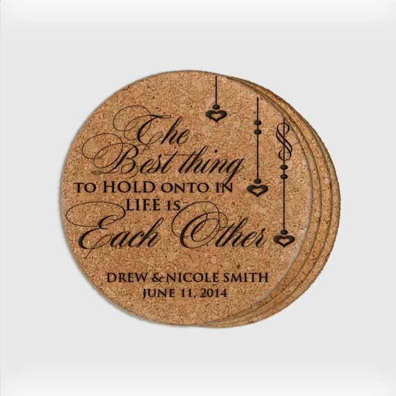 Personalized cork Coaster SetCork coasterscork by Welovefamily