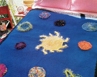 Solar System Afghan Crochet Pattern Outer Space Planets Stars Afghan Blanket Venus Jupiter Crochet Pattern PDF Instant Download