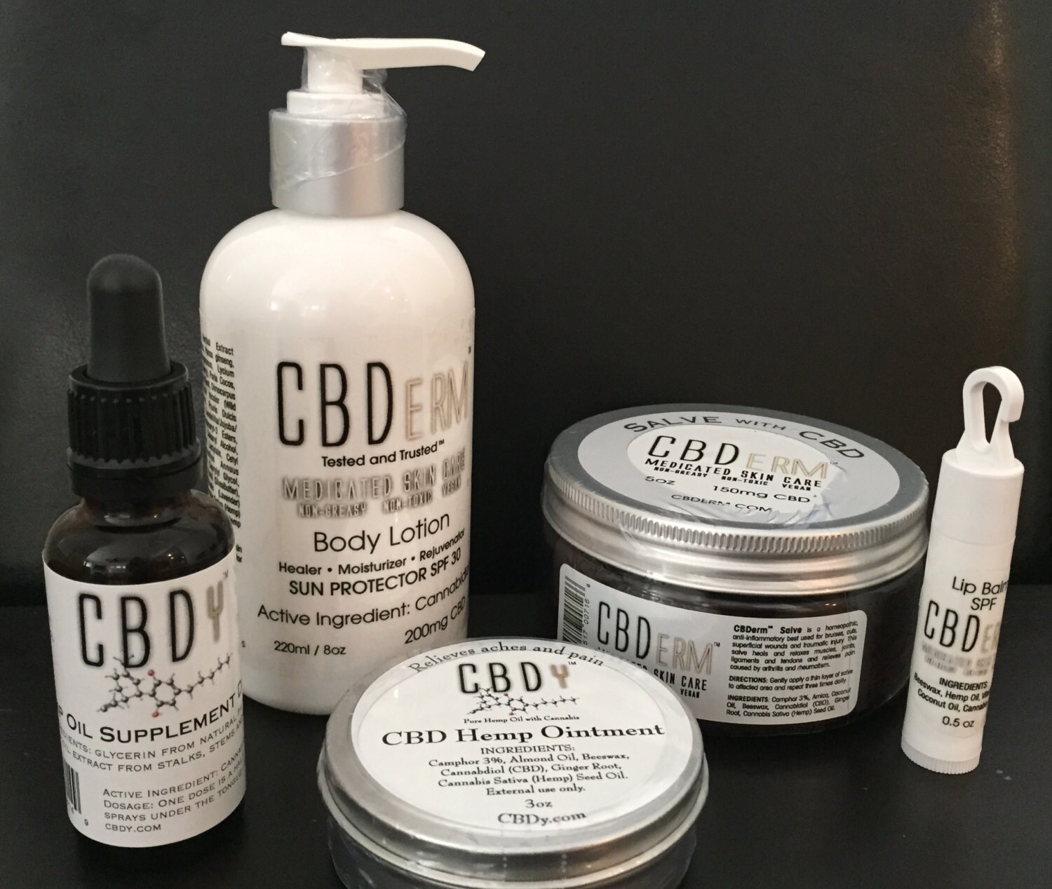 5 CBD Hemp Oil Healing Lotion / Oitment / Salve / lip by CBDerm