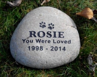 Personalized pet memorial stone engraved custom 11"