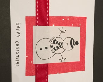 5x Handmade Christmas Cards featuring hand drawn sketches.