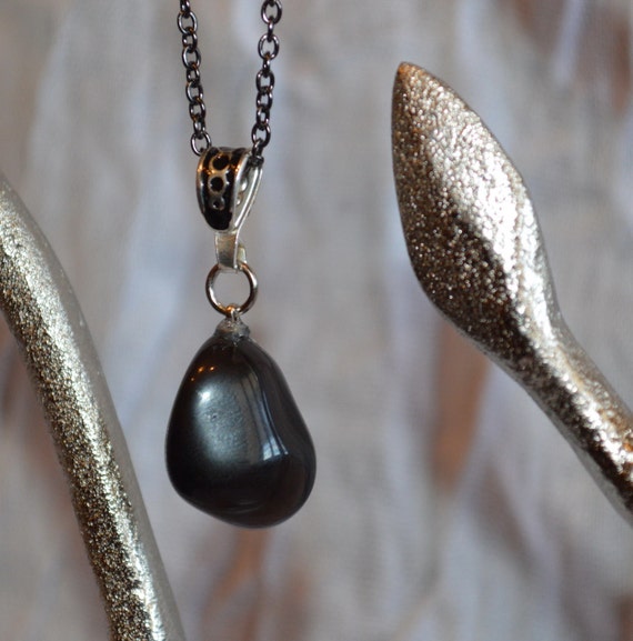 Apache Tears Necklace . Boho Black Apache by StarshineInnovations