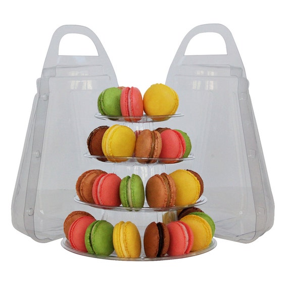 4 Tier Macaron Display Stand for French Macarons with Carrying