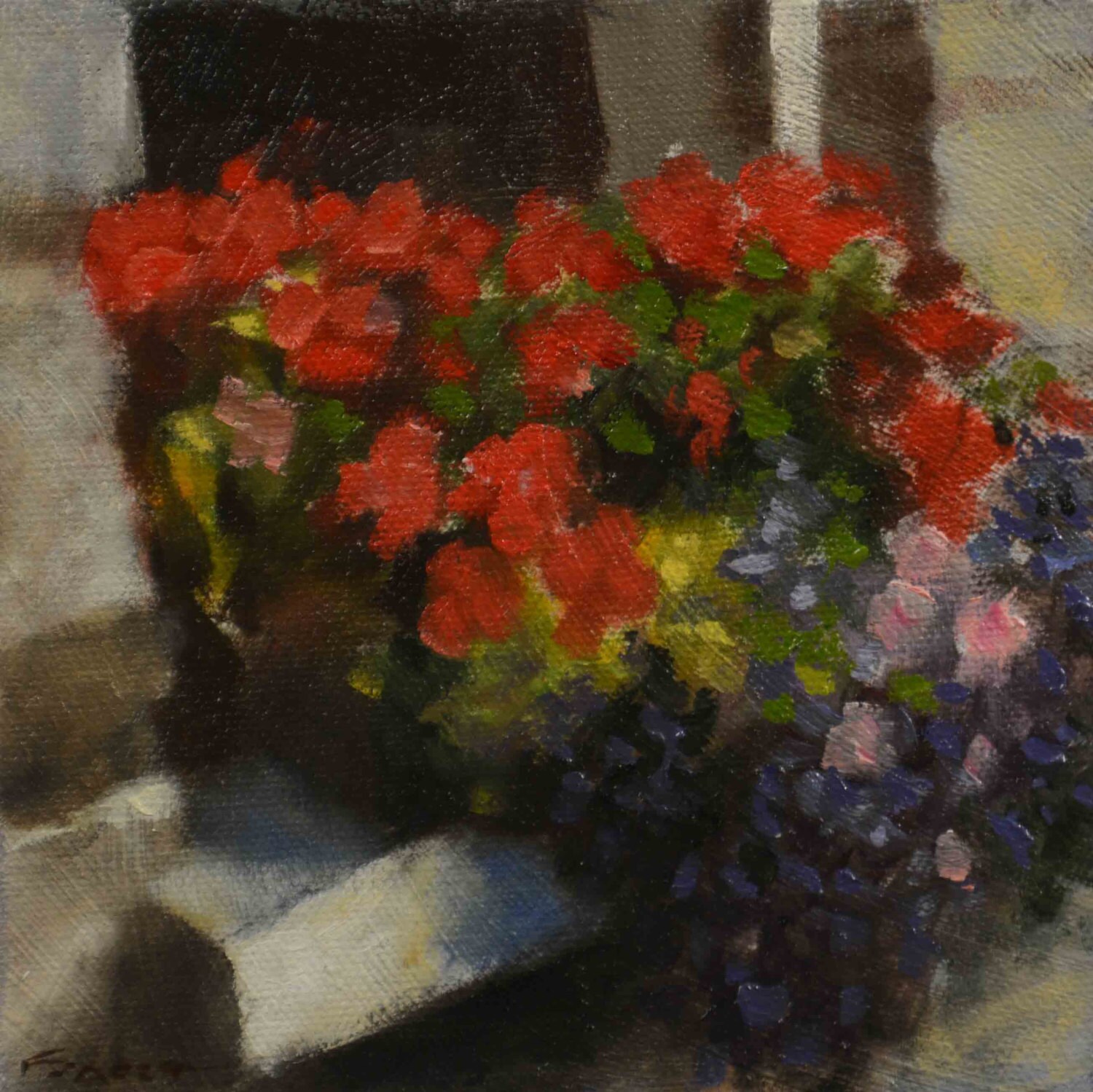 Irish Flowers Oil on Canvas 6x6 2014 by RobertFiacco on Etsy