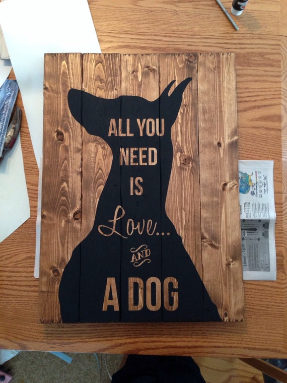 Wooden Dog Sign by HydeGraphics on Etsy