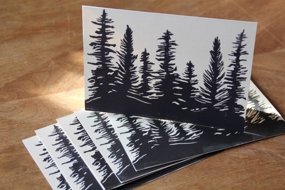 Items similar to Pine Forest Greeting Card Set of 6 on Etsy