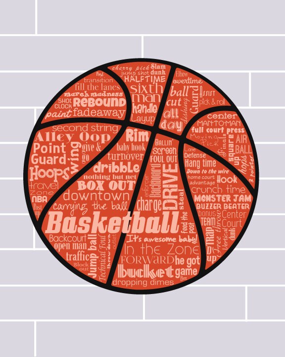 Basketball / Word Art Typography / Wall Art / Home Decor