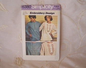 1974 Vintage Simplicity 6380 Womans Tunic Top Pattern