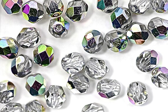 Fire Polished Bead 6mm Vitral Crystal Ref By Hautehobby On Etsy 1930