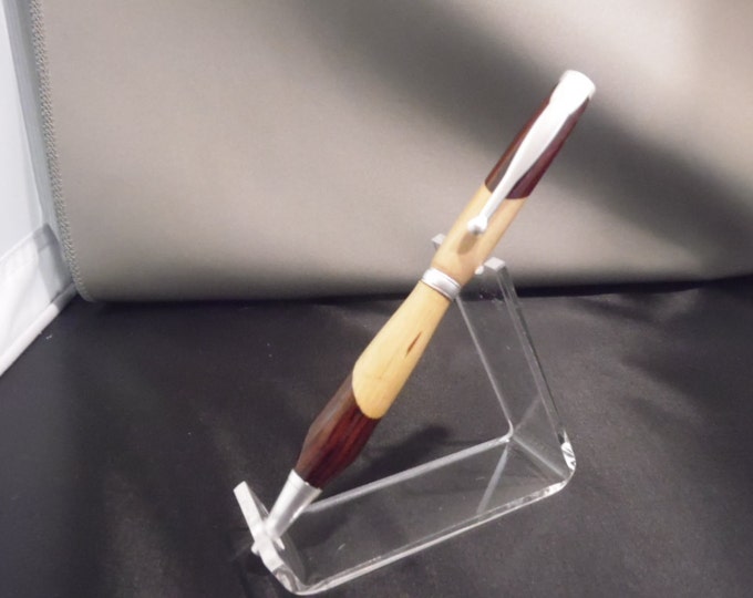 Slim Cross Style Twist Pen in Rosewood/Natural Wood with a Satin Finish