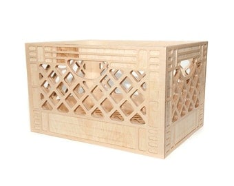 Record Storage // Wooden Milk Crate // Vintage Inspired Milk Crate // Replica Milk Crate