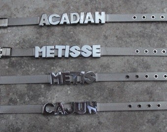 Acadian Metis Metisse or Cajun Stainless Mesh Bracelet Native American Wristband Indigenous Jewellery