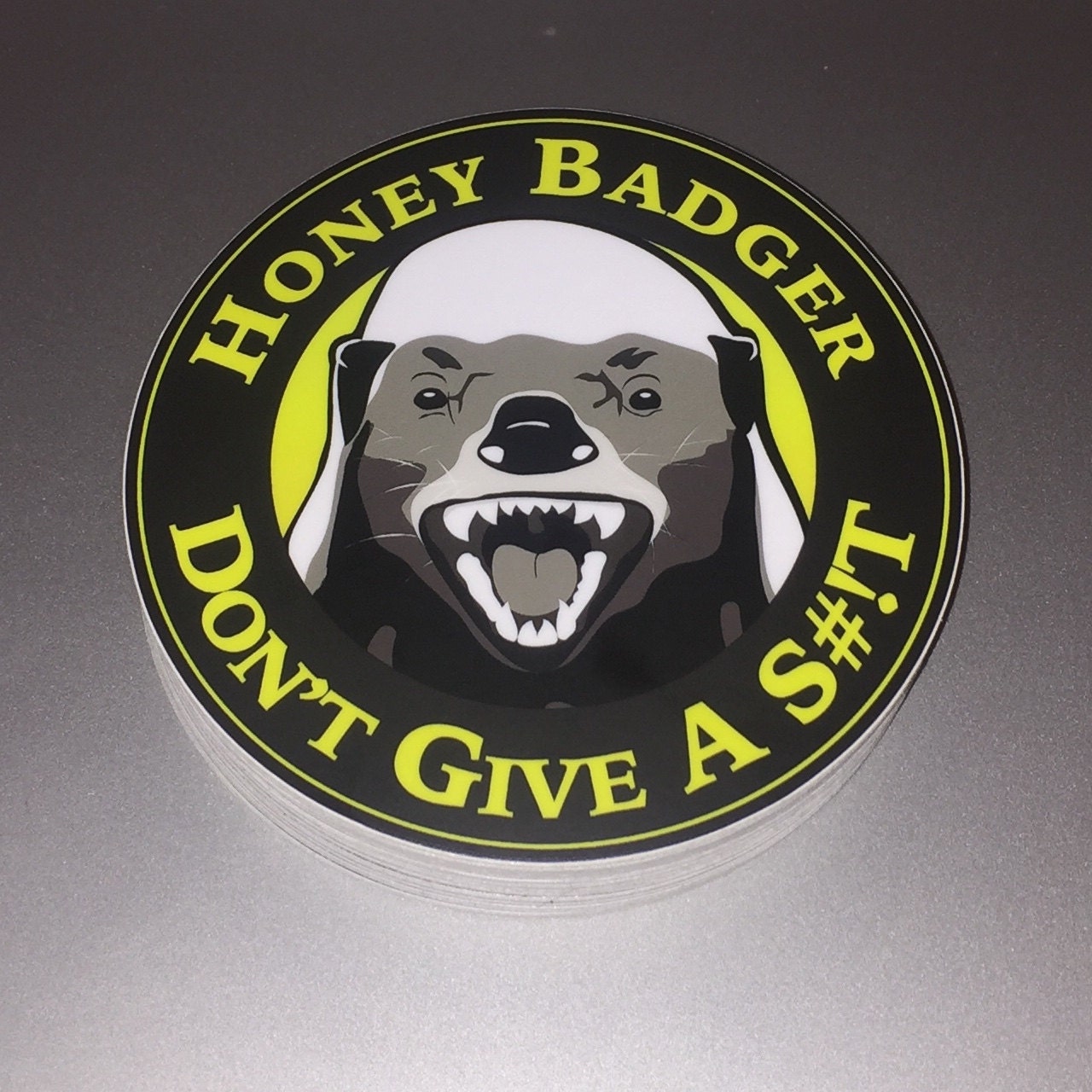 Honey Badger Bumper Sticker vinyl decal 4x4 rawr face