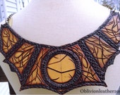 Lament Configuration, Hand Made, Leather Bib Necklace, hellraiser inspired, clive barker, puzzle box