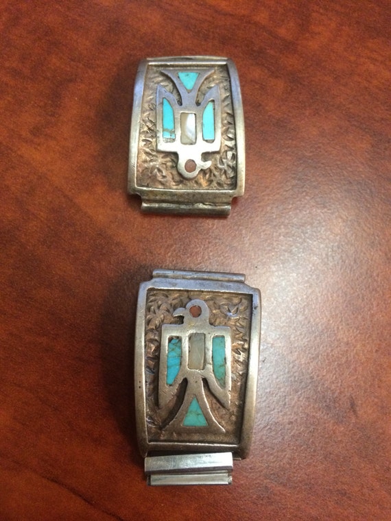 Mens turquoise inlayed watch band by REDDIRTCOWGIRL on Etsy